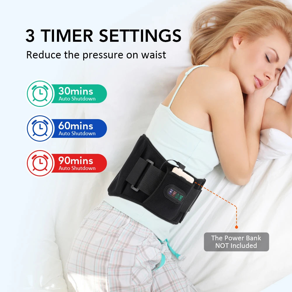 USB Electric Heating Belt Infrared Back Waist Massage Support Brace Band Warmer Belly Thermal Heat Pad Massage Machine