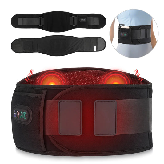 USB Electric Heating Belt Infrared Back Waist Massage Support Brace Band Warmer Belly Thermal Heat Pad Massage Machine