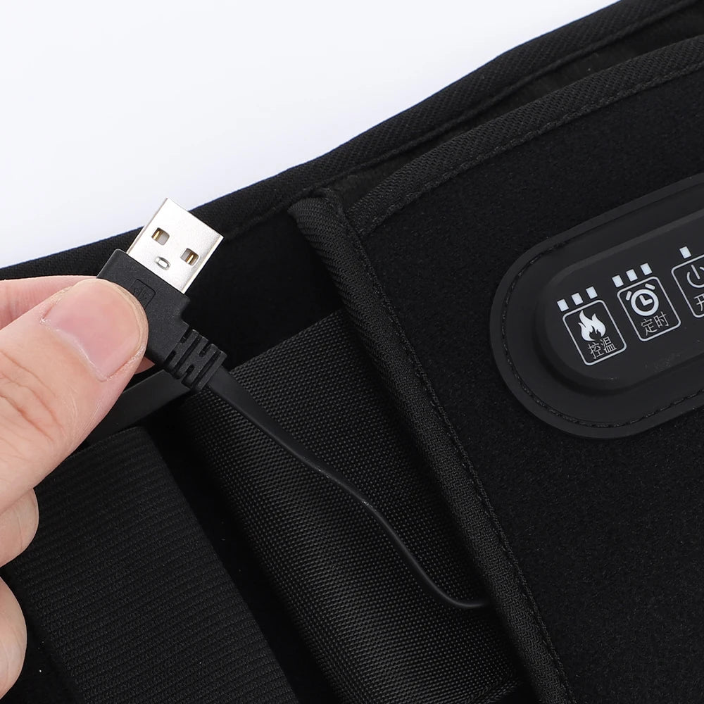 USB Electric Heating Belt Infrared Back Waist Massage Support Brace Band Warmer Belly Thermal Heat Pad Massage Machine
